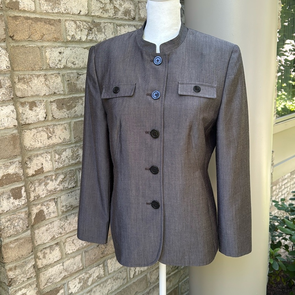 Valerie Stevens Classic Gray Blazer - Petite 10